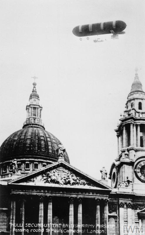 The Airship Nulli Secundus I, circling St Paul's Cathedral in London